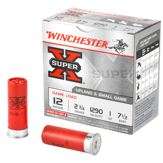 Winchester Ammunition Super-X 12 Gauge 2.75-Inch Shotshells, #7.5 Shot, 1 oz, 25-Round Box