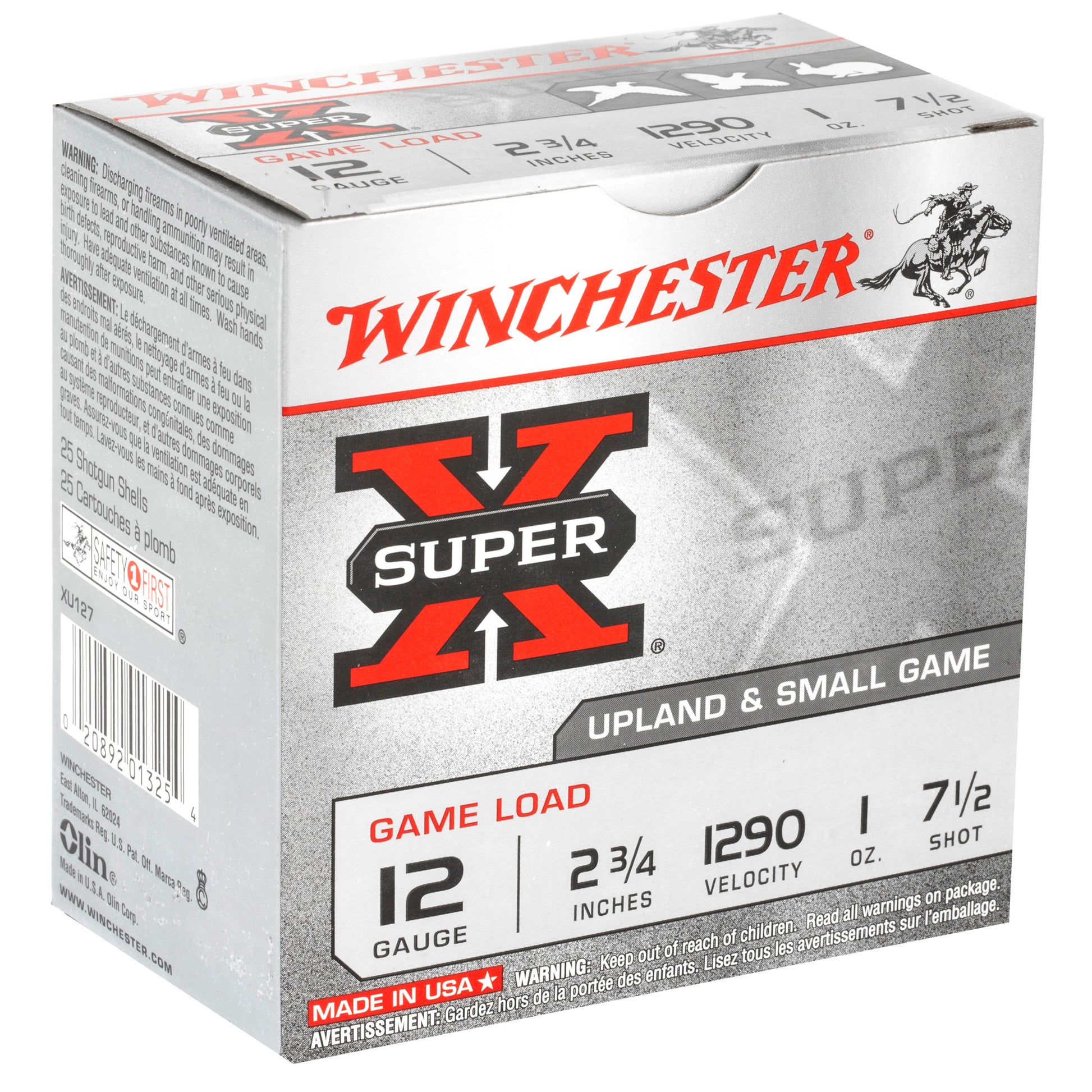 Winchester Ammunition Super-X 12 Gauge 2.75-Inch Shotshells, #7.5 Shot, 1 oz, 25-Round Box