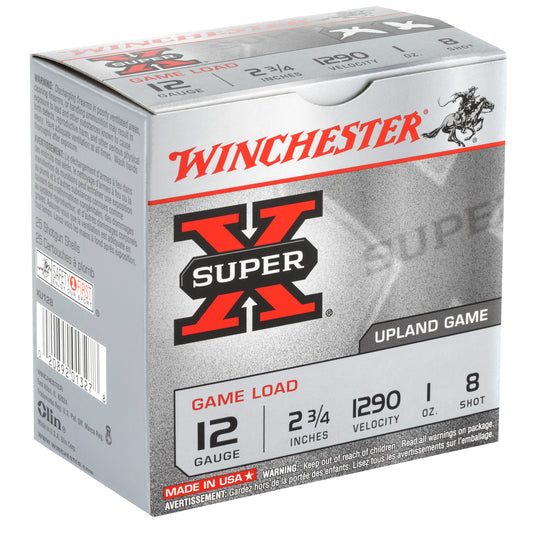 Winchester Ammunition Super-X 12 Gauge 2.75-Inch Shotshells * 1 oz #8, 25 Rounds per Box