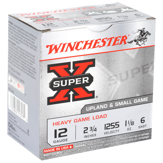 Winchester Ammunition Super-X 12 Gauge Shotshells * 1 1/8 oz #6 Shot, 25 Rounds Per Box