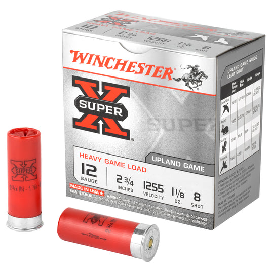 Winchester Ammunition Super-X 12 Gauge Shotshell * 1 1/8 oz #8, Box of 25