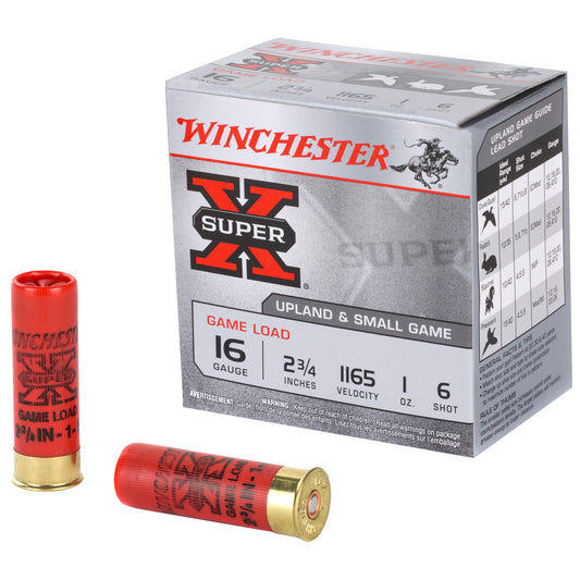 Winchester Ammunition Super-X 16 Gauge 2.75-Inch Shotshells, #6 Shot, 1 Oz, 25 Rounds per Box