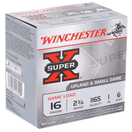 Winchester Ammunition Super-X 16 Gauge 2.75-Inch Shotshells, #6 Shot, 1 Oz, 25 Rounds per Box
