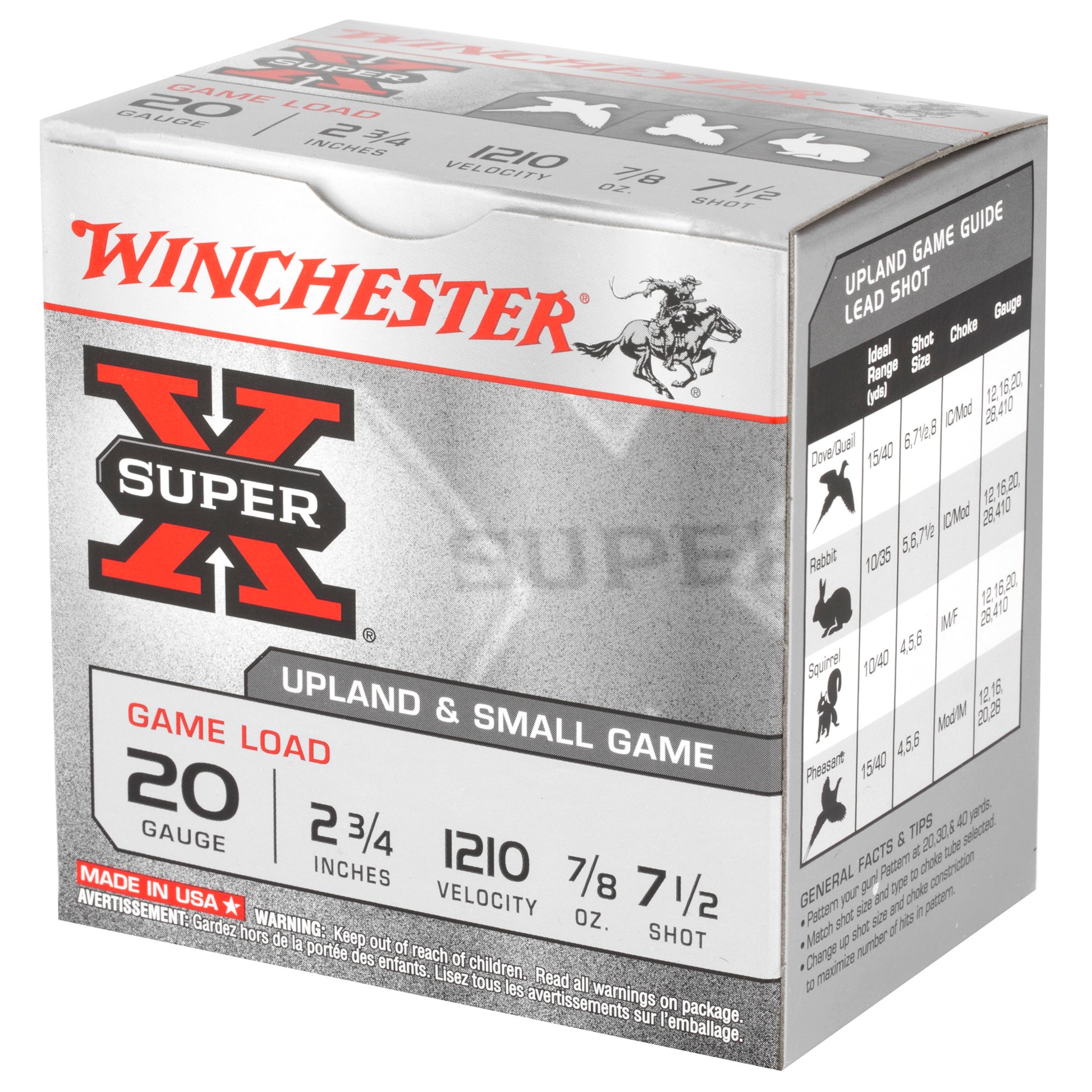 Winchester Ammunition Super-X 20 Gauge Shotshells * 2.75-Inch, 7.5 Shot, 0.875 Ounce, 25 Rounds Per Box