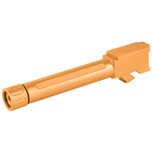 True Precision Threaded 9mm Gold Barrel for Glock G19 - High-Quality US-Made Firearm Component