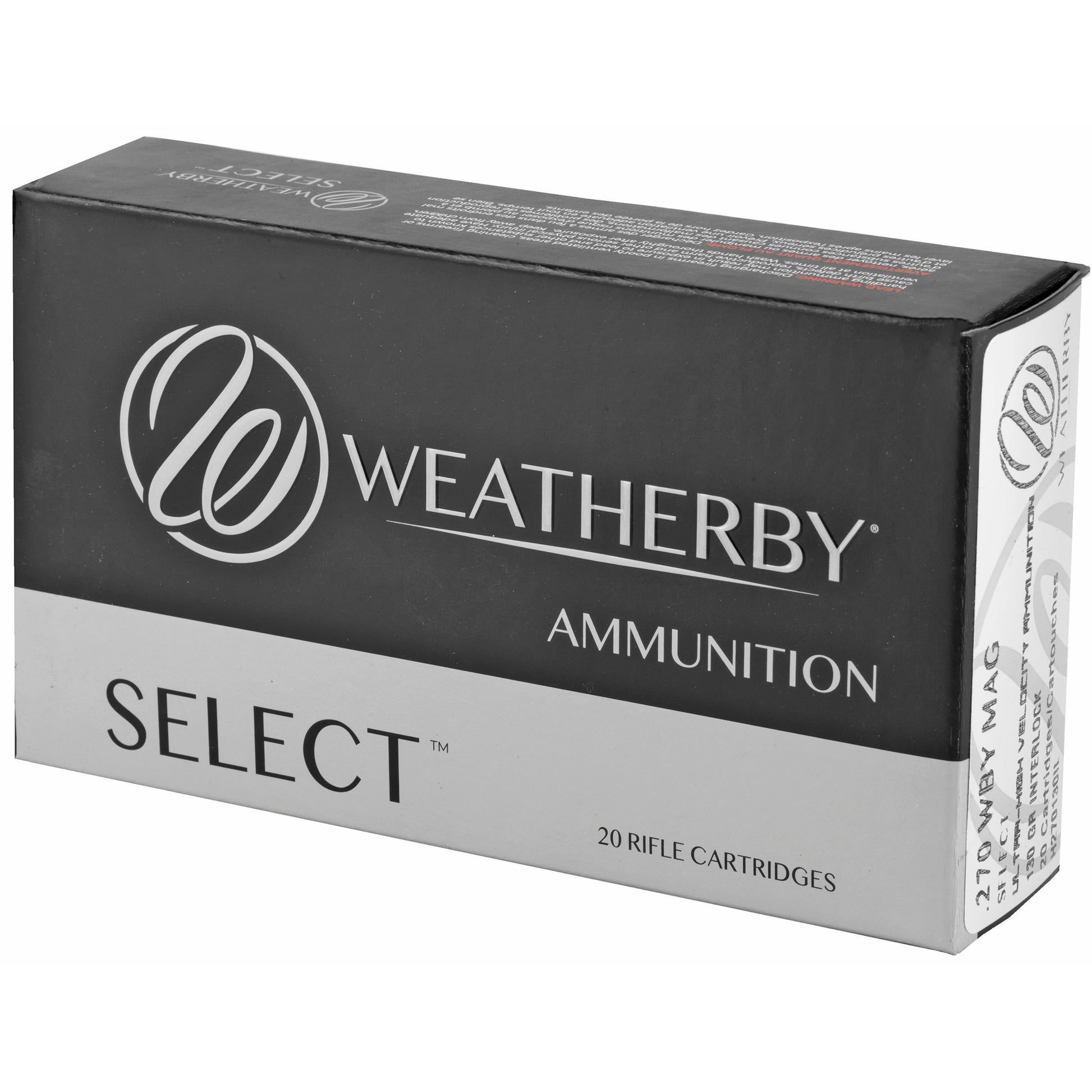 Weatherby 270 Weatherby Magnum 130-Grain InterLock Rifle Ammunition, 20 Rounds Per Box