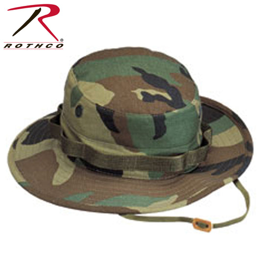 Rothco 100% Cotton Rip-Stop Boonie Hat Woodland Camo Size 7 1/2
