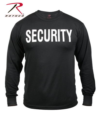 Rothco 2-Sided Security Long Sleeve T-Shirt Black Size 4XL