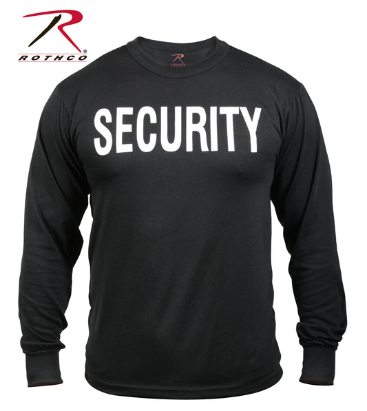 Rothco 2-Sided Security Long Sleeve T-Shirt Black Size 4XL