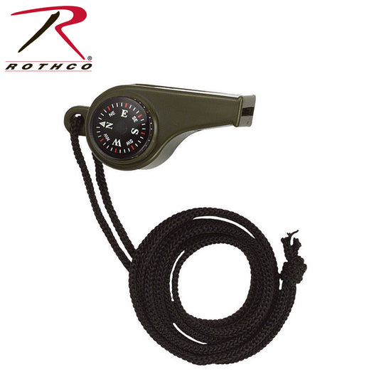 Rothco 3-1 Super Whistle with Compass & Thermometer Olive Drab