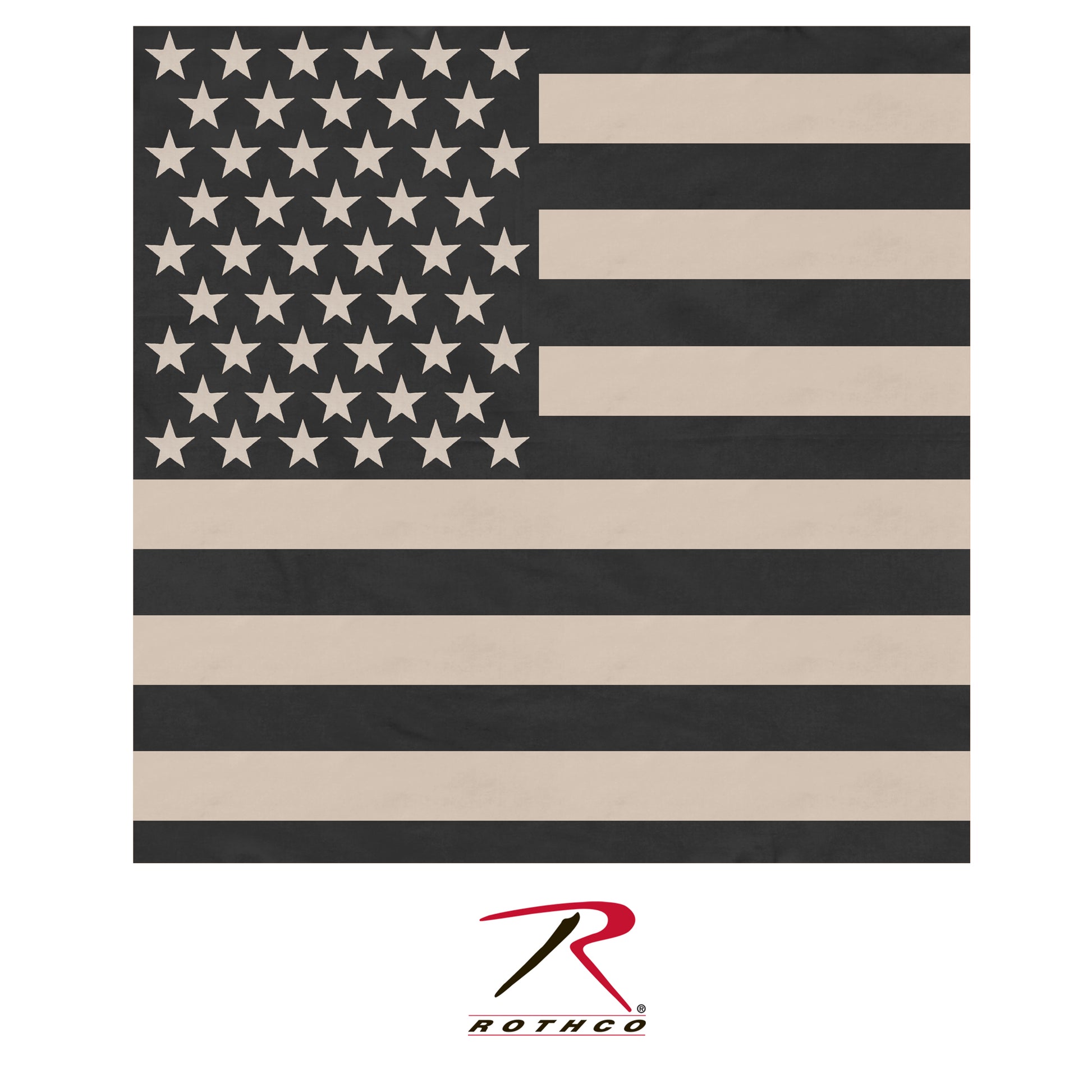 Rothco Subdued US Flag Bandana Black / Khaki