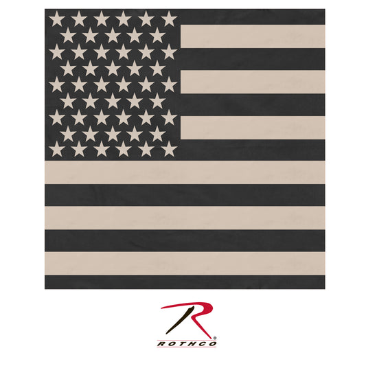 Rothco Subdued US Flag Bandana Black / Khaki