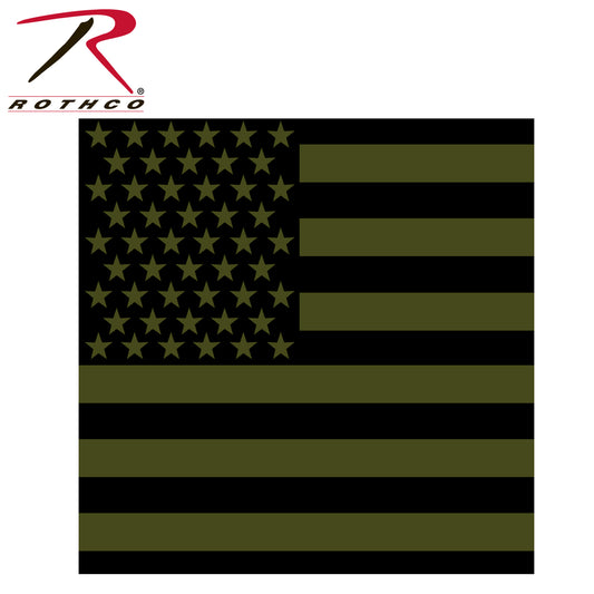 Rothco Subdued US Flag Bandana Olive Drab / Black