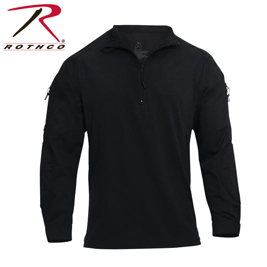 Rothco 1/4 Zip Tactical Airsoft Combat Shirt Black Size M