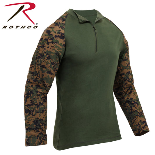 Rothco 1/4 Zip Tactical Airsoft Combat Shirt Woodland Digital Camo Size 3XL