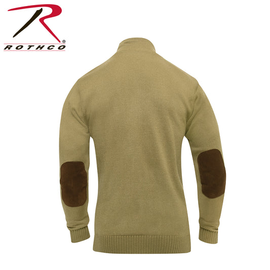 Rothco 3-Button Sweater with Suede Accents Khaki Size 2XL