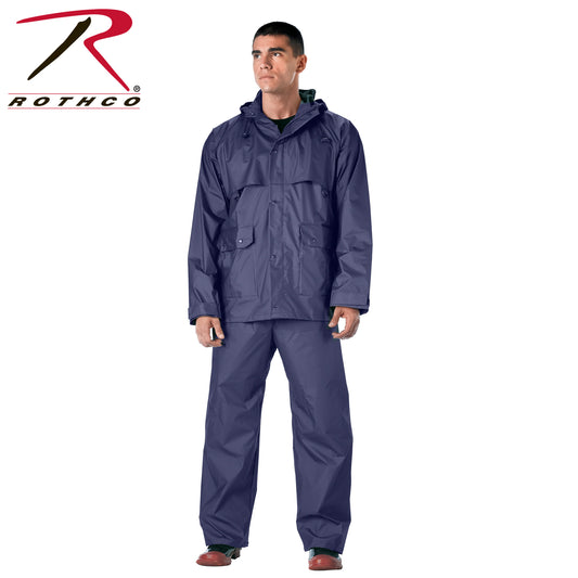 Rothco 2 Piece Microlite PVC Rainsuit Navy Blue Size XL
