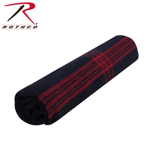Rothco Striped Outdoor Wool Blanket  Navy Blue / Red Size One Size