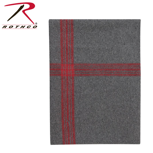 Rothco Striped Outdoor Wool Blanket  Grey / Red Size One Size