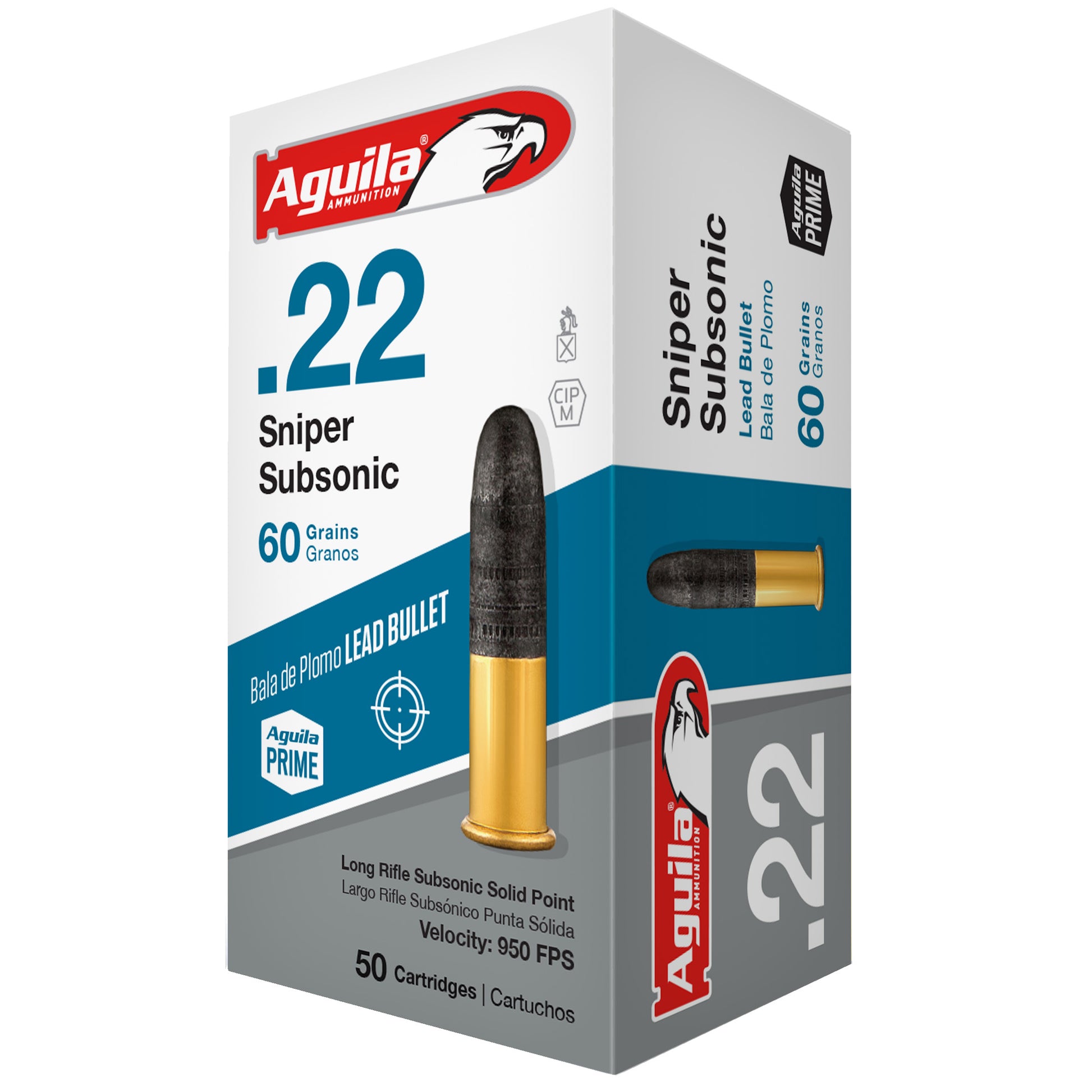 Aguila Ammunition 22LR SnipeSub 60-Grain Solid Point Rounds - Perfect for Target Shooting and Plinking