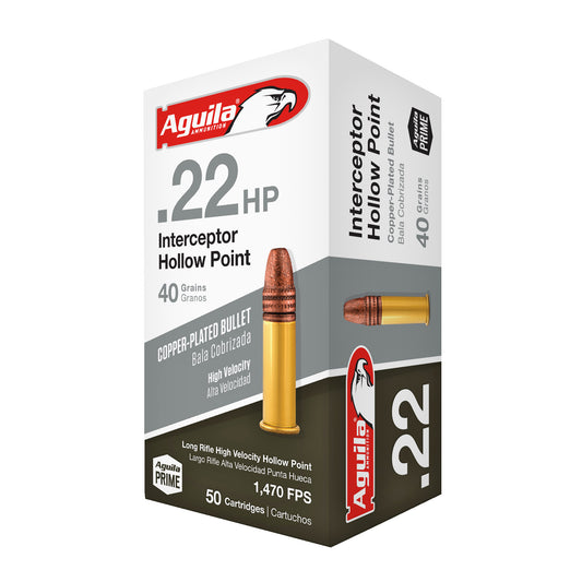 Aguila Ammunition 22LR Rimfire Hollow Point Rounds - 40 Grain, 50 Rounds per Box