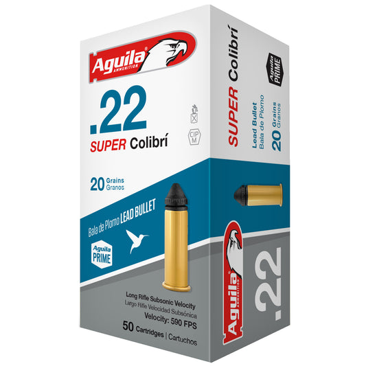 Aguila Ammunition Super Colibri .22 LR 20-Grain Solid Point Ammo - 50 Rounds per Box