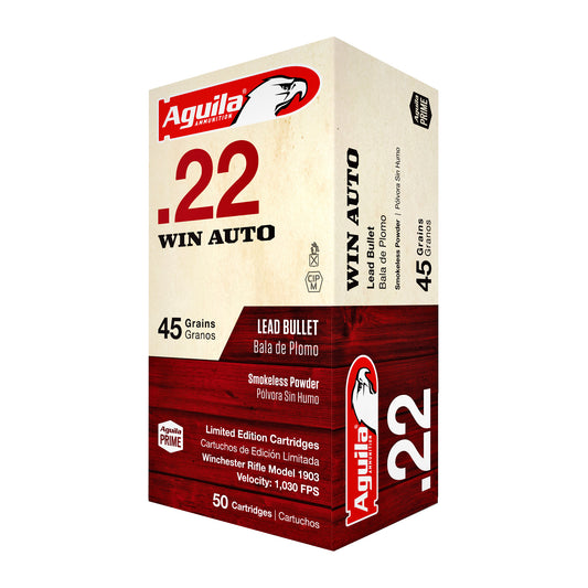Aguila Ammunition 1B220504 .22 Winchester Automatic 45-Grain Solid Point Rifle Ammunition, 50 Rounds per Box