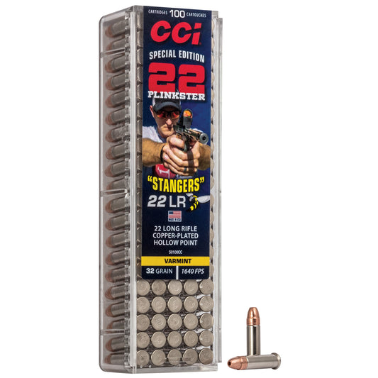 CCI Ammunition Stangers .22 LR 32-Grain Copper Plated Hollow Point - 100 Rounds