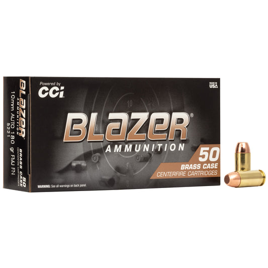 Blazer Ammunition Blazer Brass 10mm 180-Grain Full Metal Jacket Ammunition (50 Rounds Per Box, 1,000 Per Case)