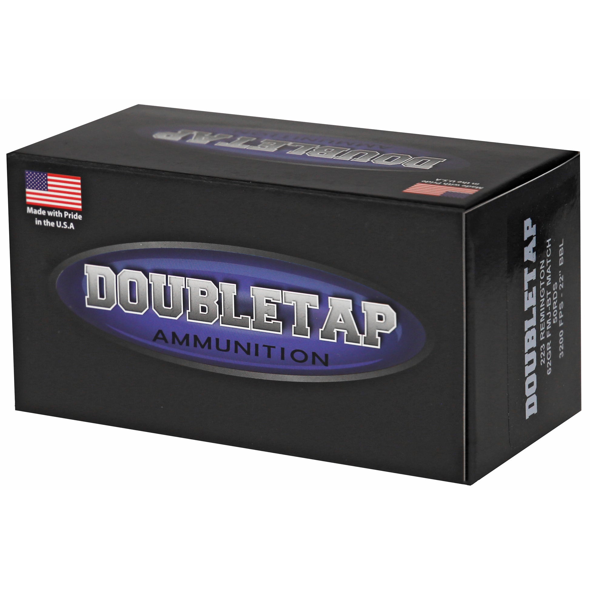 DoubleTap Ammunition 223 Remington 62 Grain FMJ Boat Tail - Target Series (50 Rounds per Box)