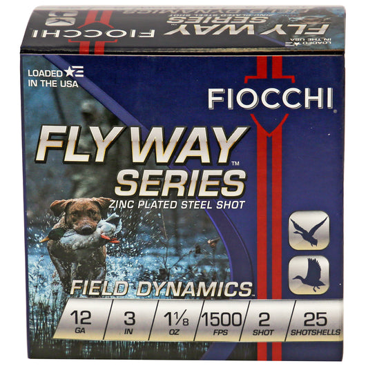 Fiocchi Ammunition Flyway Steel 12 Gauge #2 Shotshells * 25 Rounds per Box, 250 per Case