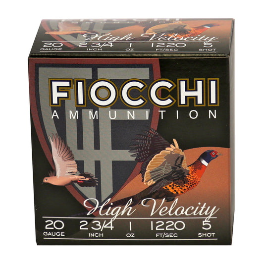 Fiocchi Ammunition 20 Gauge #5 HV Lead Hunting Shotshells * Reliable Upland Game Performance