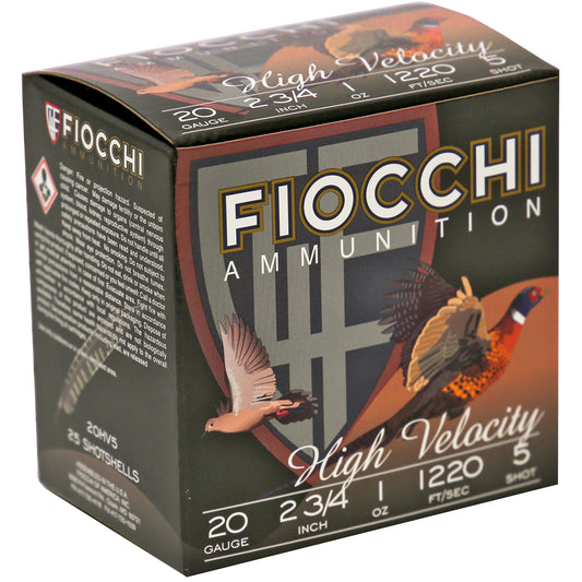 Fiocchi Ammunition 20 Gauge #5 HV Lead Hunting Shotshells * Reliable Upland Game Performance