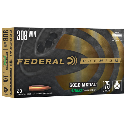 Federal Gold Medal .308 Winchester 175 Grain Boat Tail Hollow Point Ammunition (Part GM308M2)