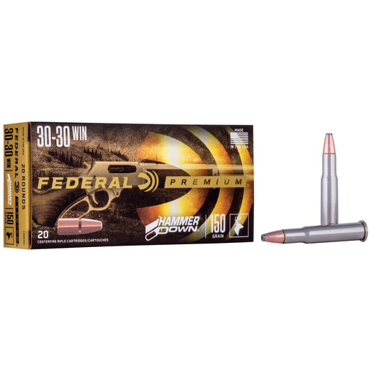 Federal Premium HammerDown 30-30 Winchester 150 Grain Soft Point Ammunition * Reliable Performance for Lever-Action Rifles