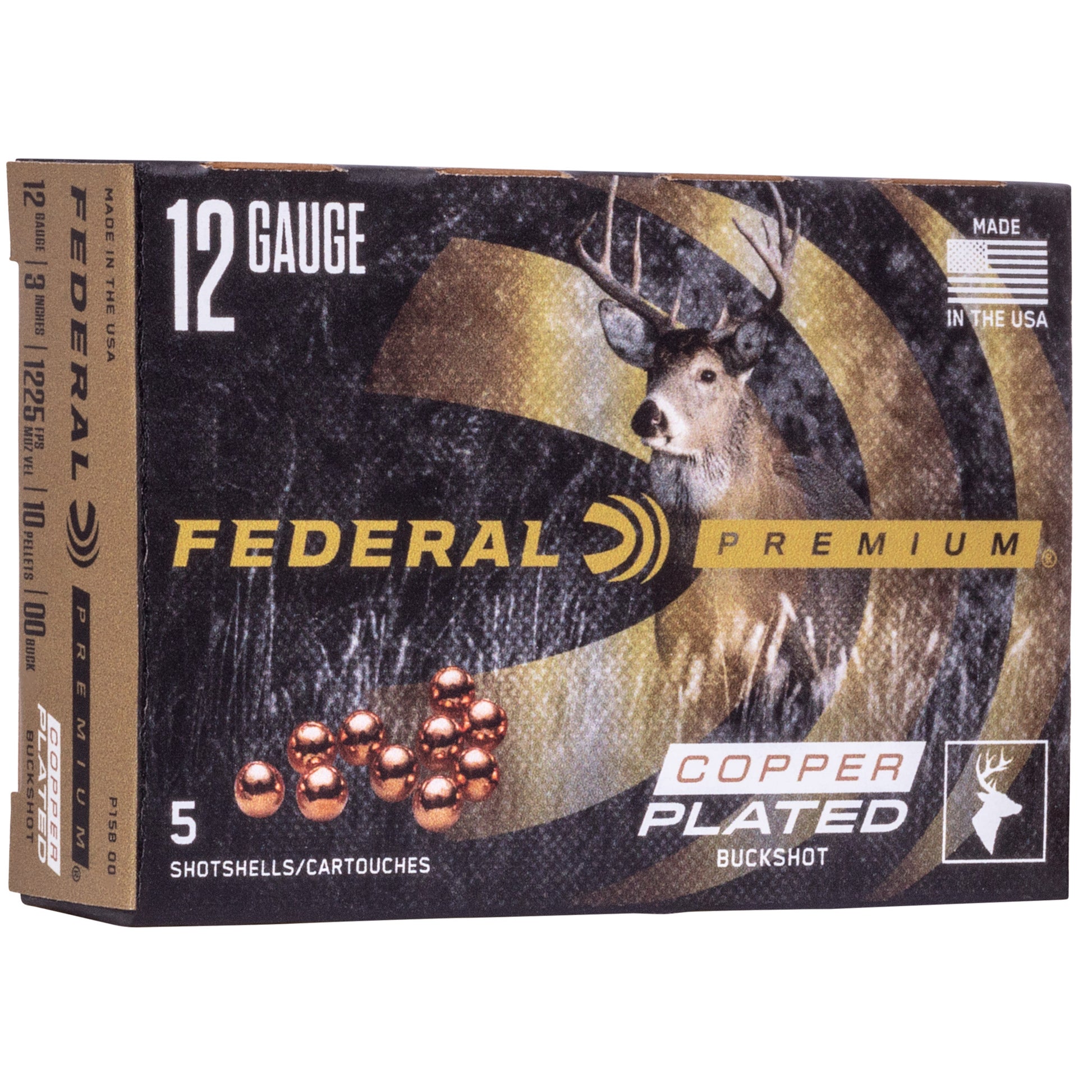 Federal Premium Vital-Shok 12 Gauge 00 Buckshot - 5 Rounds Per Box, 250 Per Case