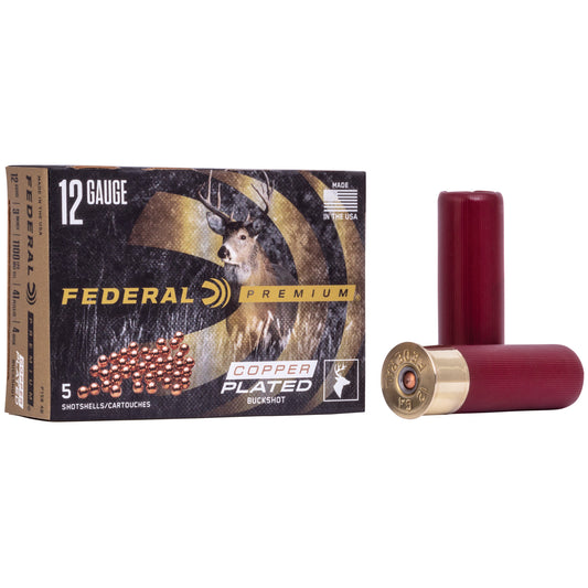 Federal Premium Vital-Shok 12 Gauge 3-inch 4 Buckshot * 2 oz Copper-Plated Buckshot for Hunting and Home Defense
