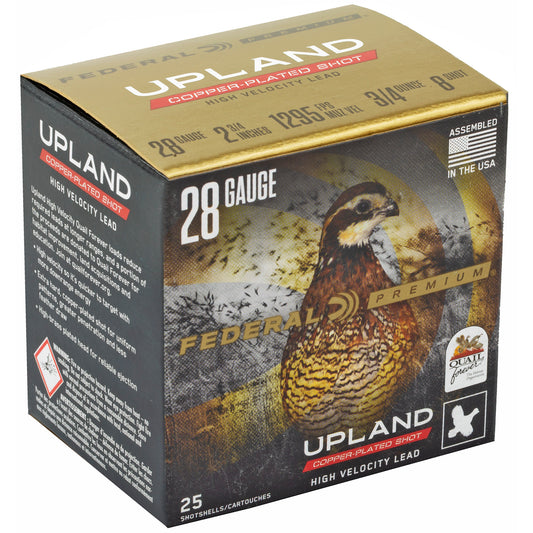 Federal Upland 28 Gauge #8 Shotshells * 3/4 oz, 25 Rounds per Box