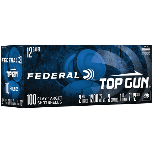 Federal Top Gun 12 Gauge 2.75-Inch #7.5 Lead Shotshells * 1 1/8 Ounce, Pack of 100