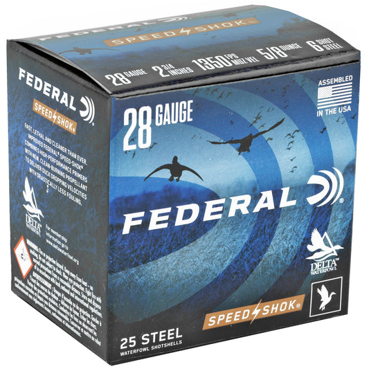Federal Speed-Shok Steel Shot 28 Gauge 2-3/4 inch #6 * Reliable Waterfowl Hunting Ammunition