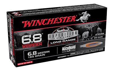 Winchester Ammunition Expedition Big Game Long Range 6.8 Western 165 Grain AccuBond Bullet * Precision Long-Range Hunting Load