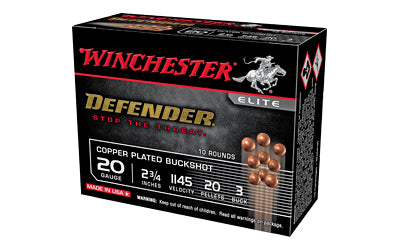 Winchester Ammunition Defender 20 Gauge 2-3/4 Inch Buckshot * 3 Buckshot Pellets, 10 Rounds per Box