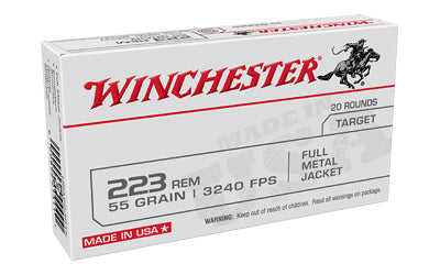 Winchester Ammunition USA White Box .223 Remington 55 Grain FMJ - 20 Rounds