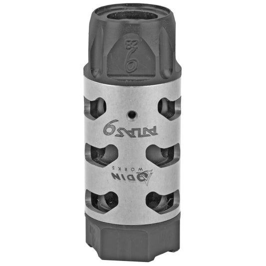 Odin Works 9mm Atlas Compensator - Silver, 1/2-28 Threaded Muzzle Brake