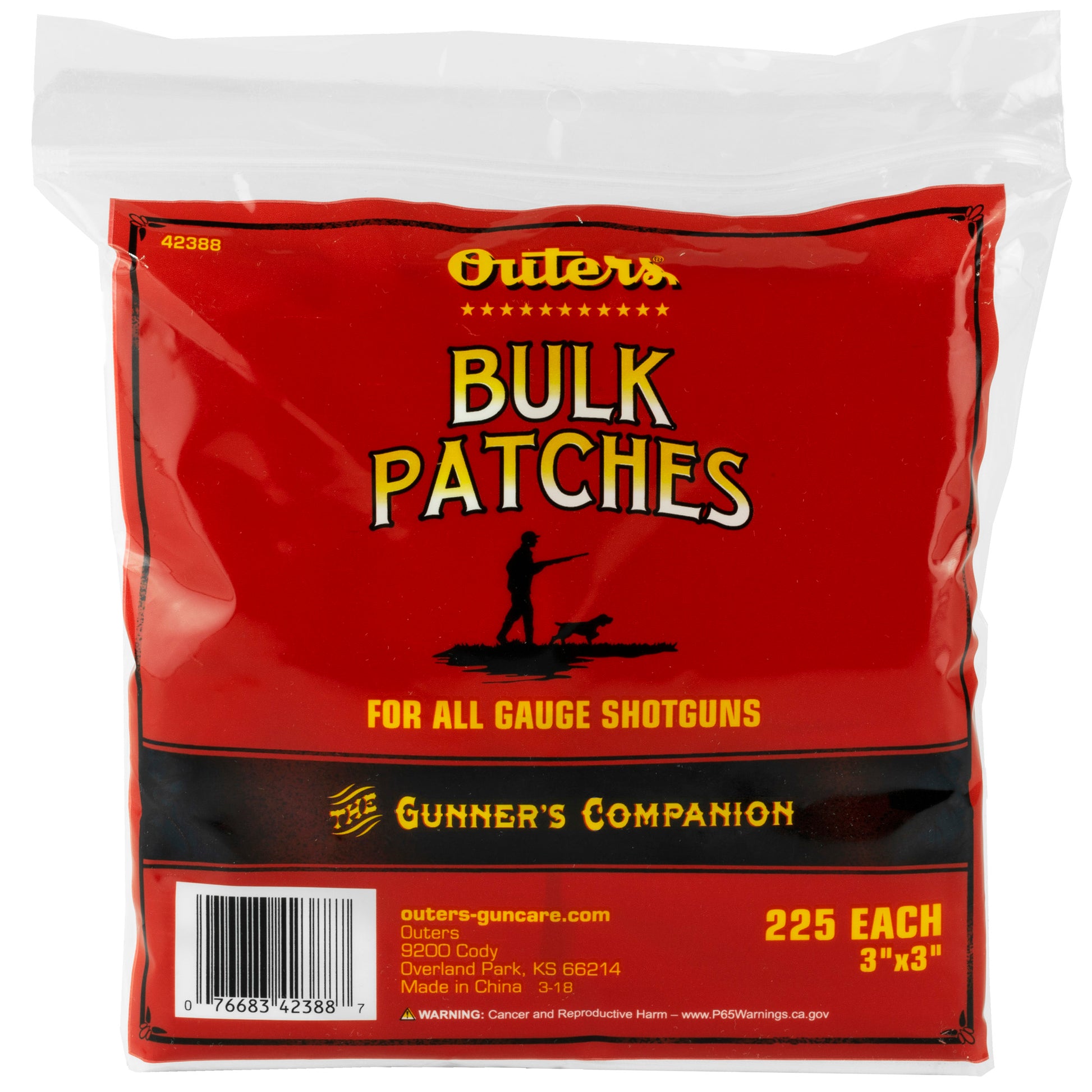 Outers Cleaning Patches for Shotguns, Rifles, and Handguns * 225 Count