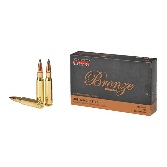 PMC Ammunition Bronze 308 Winchester Soft Point 150 Grain - Reliable Hunting and Shooting Ammo