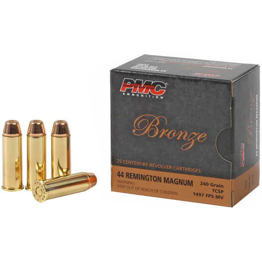PMC Ammunition Bronze 44 Magnum Soft Point 240 Grain - 25 Rounds Per Box, 500 Rounds Per Case