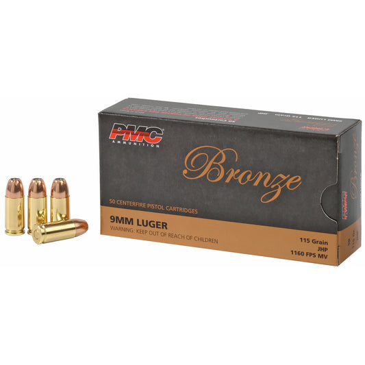 PMC Ammunition Bronze 9mm 115 Grain Hollow Point Ammunition * 50 Rounds per Box