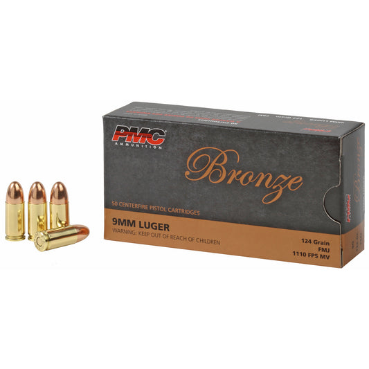 PMC Ammunition Bronze 9mm 124-Grain Full Metal Jacket Ammo * Reliable Performance for Target Shooting and Personal Defense