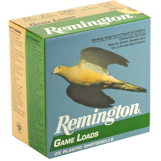 Remington Game Load 12 Gauge Shotshell * 1 oz. #7.5, 3 1/4 Dram, 25 Rounds